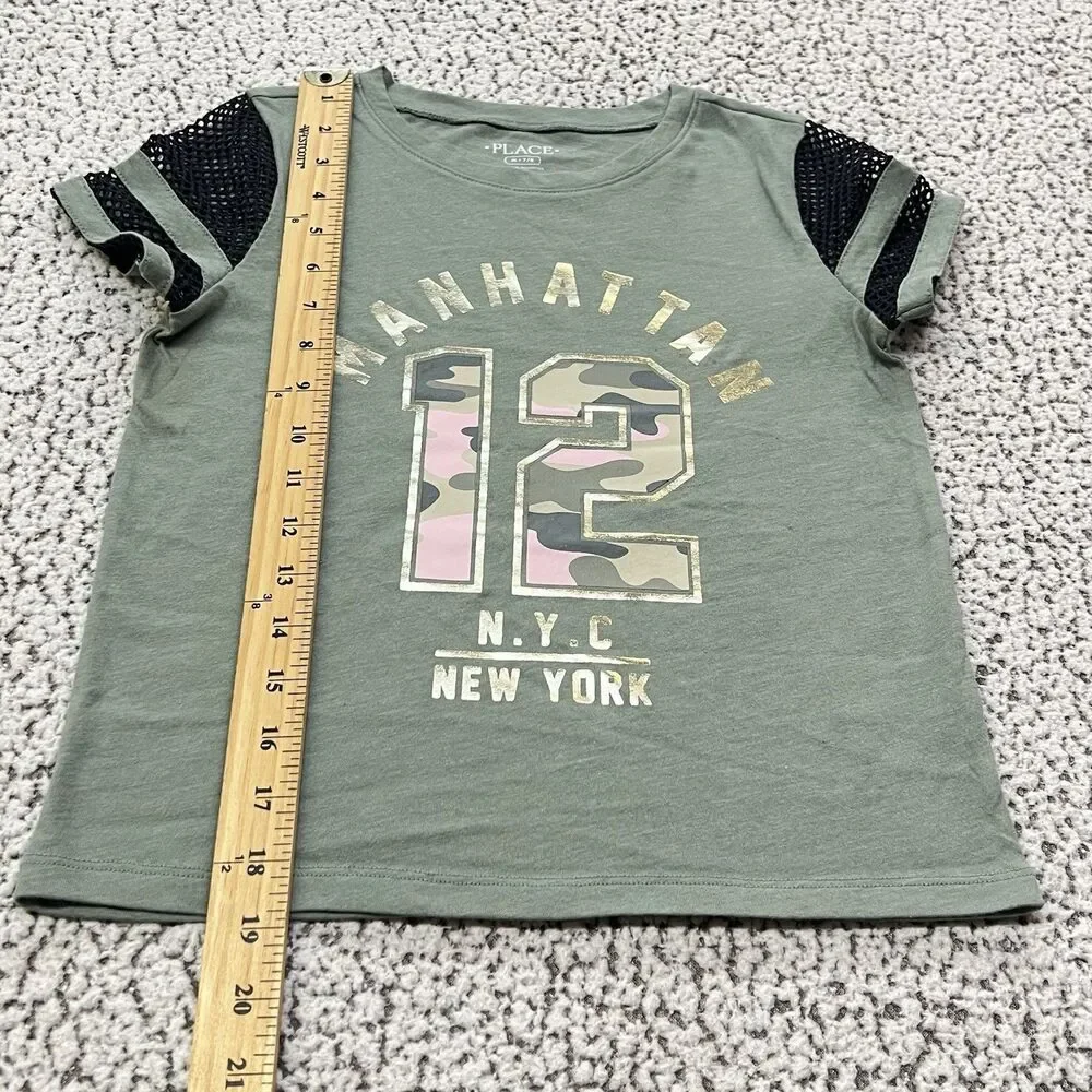 Childrens Place Girls Medium 7-8 Top Green Camo Shirt Manhattan New York NYC #12